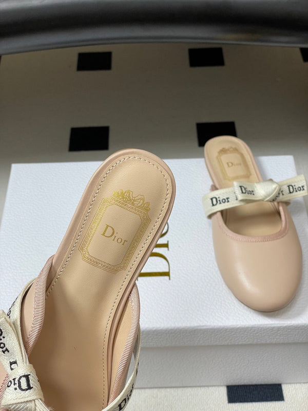 CD J'Adior Mules Pink Beige Leather 834934