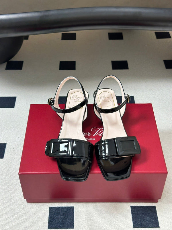 RV Belle Vivier Sandals Black Patent Leather 835129