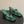 CC 26s Camellia High-Heeled Sandals Square Toe 6cm Green Embossed Leather 834725