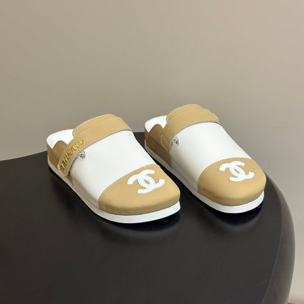 CC 26s Pool Slides Beige White Lambskin 952556