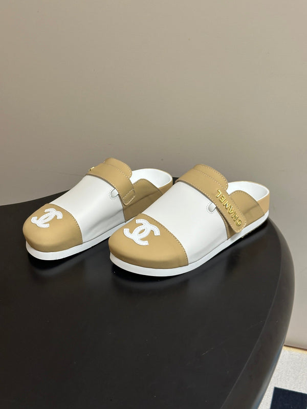 CC 26s Pool Slides Beige White Lambskin 952556