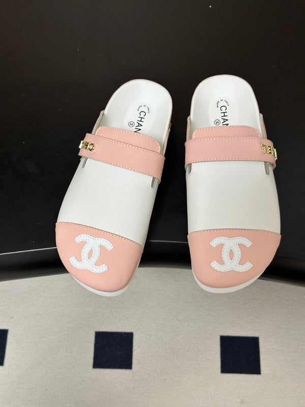 CC 26s Pool Slides Light Pink White Lambskin 952557