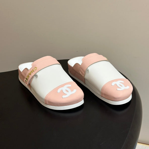 CC 26s Pool Slides Light Pink White Lambskin 952557