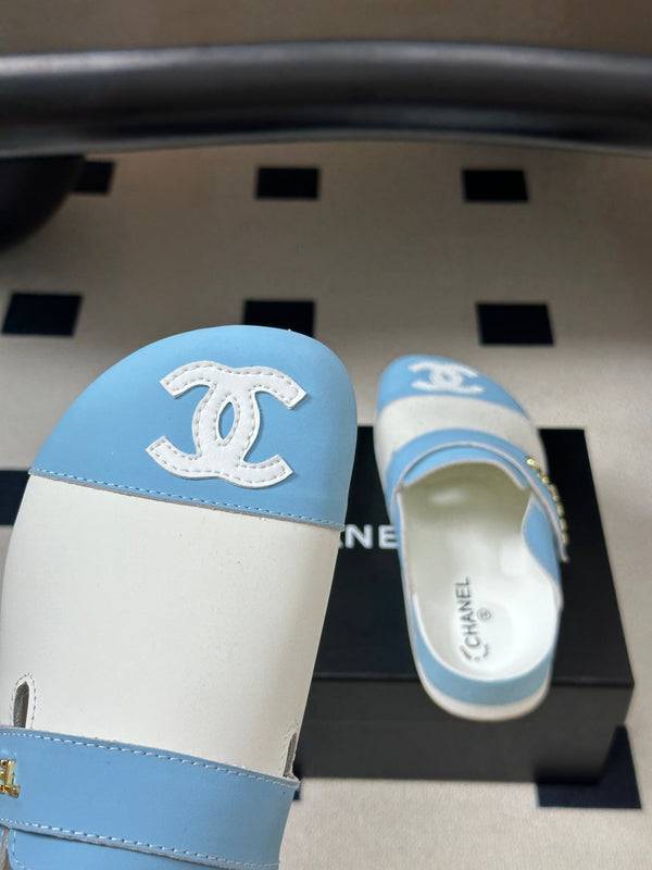 CC 26s Pool Slides Blue White Lambskin 952558