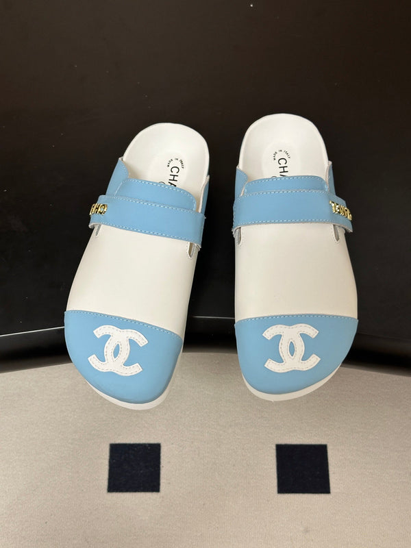 CC 26s Pool Slides Blue White Lambskin 952558