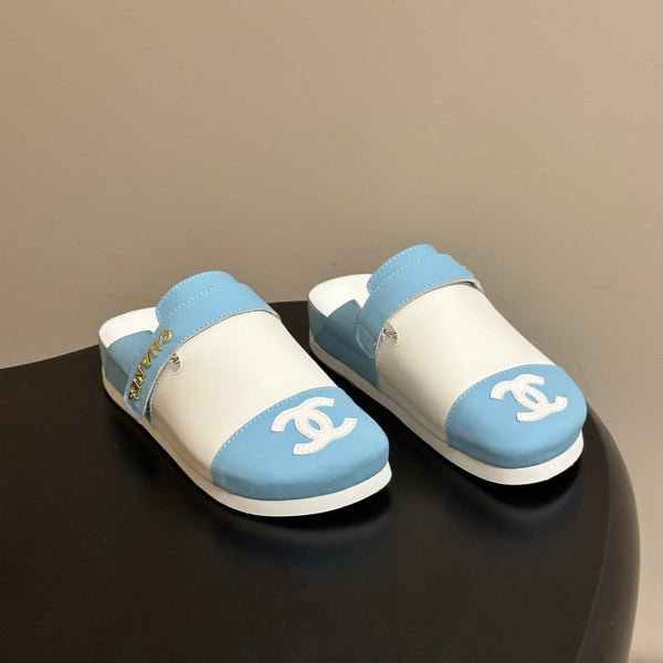 CC 26s Pool Slides Blue White Lambskin 952558