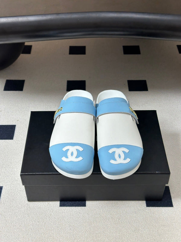 CC 26s Pool Slides Blue White Lambskin 952558