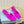 PRA SQUARE TOE SLINGBACK PUMPS BRIGHT PINK SATIN