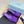 PRA SQUARE TOE MULES VIOLET SATIN