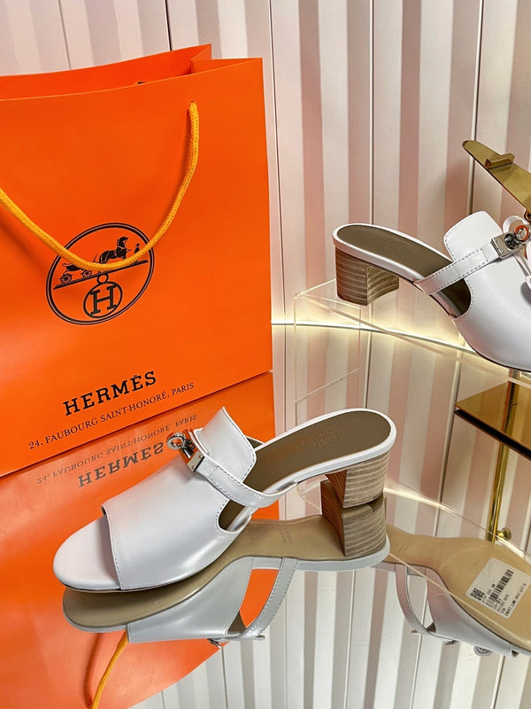 HM Candy Sandal 5cm White Calfskin 616224