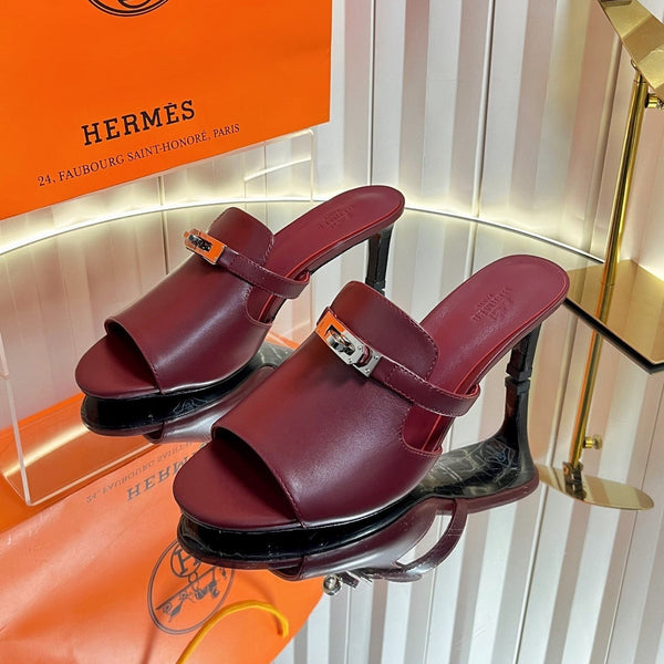 HM Sandales mignonnes en veau bordeaux 7cm 616211