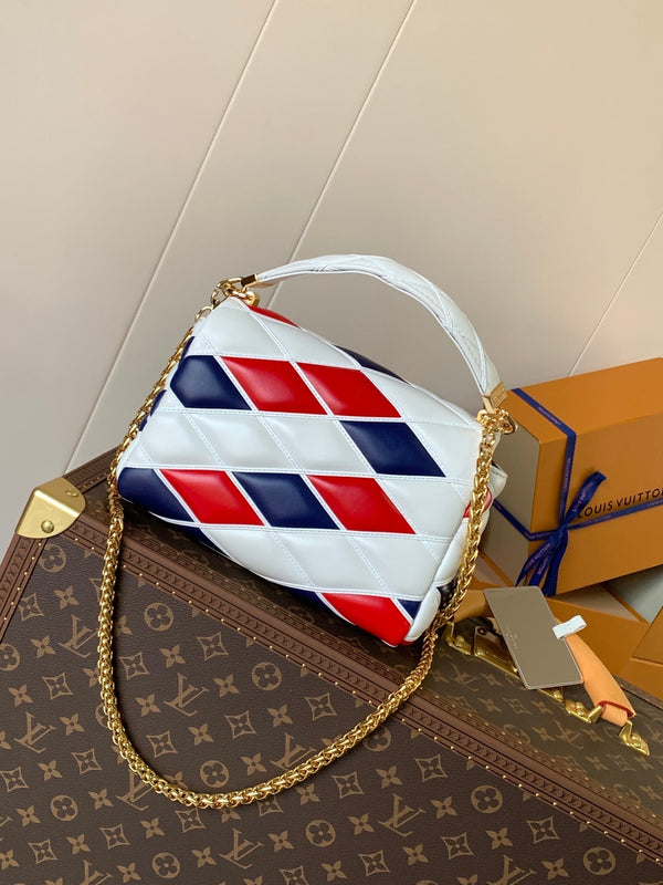 LV GO-14 MM 23cm Nero Bianco Rosso Pelle di agnello GHW