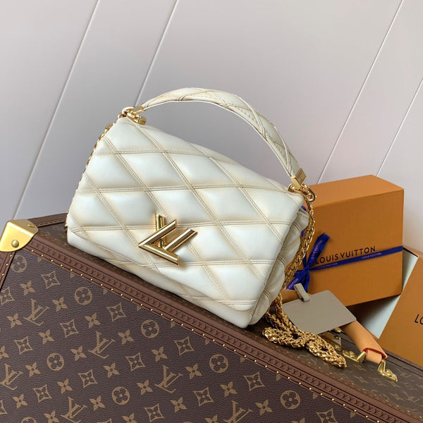 LV GO-14 MM 23 cm Pelle di agnello vaniglia GHW
