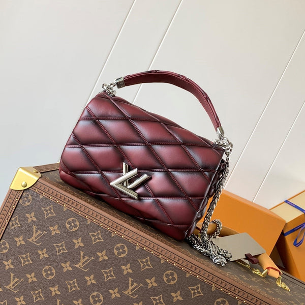 LV GO-14 MM 23cm Bordeaux Pelle di agnello Metallo HW