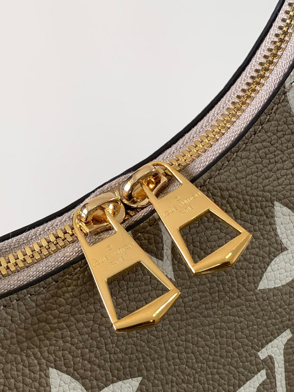 LV Boulogne PM 29cm Grigio Crema Pelle di vacchetta goffrata GHW
