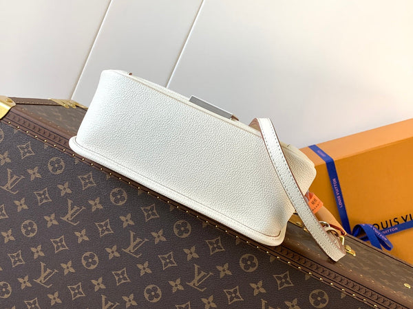 Borsa LV Buci 24,5 cm in pelle Epi bianca 241088