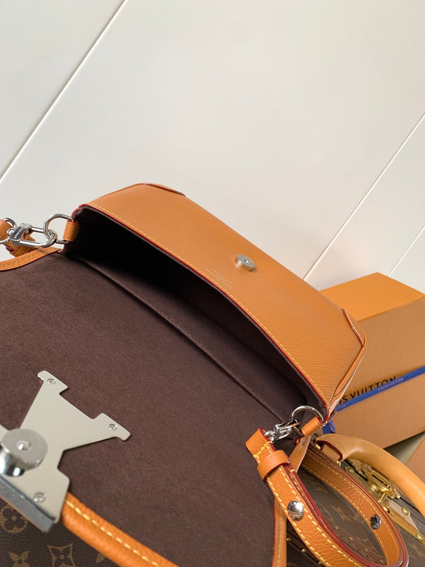 Borsa LV Buci 24,5 cm in pelle Epi marrone 241086