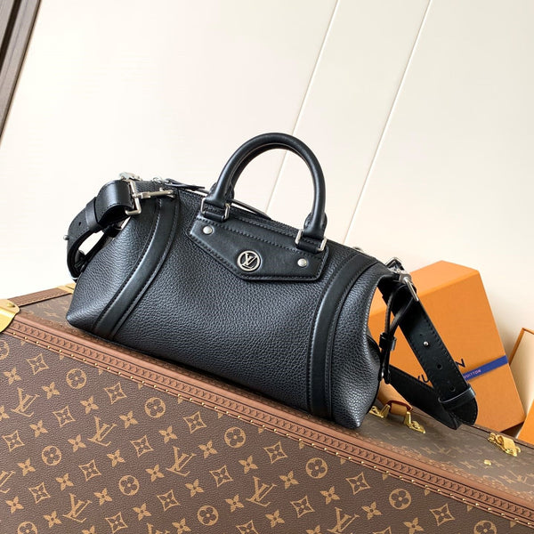 LV Nano LV Biker 38cm Nero Pelle di pecora e pelle di mucca Metallo