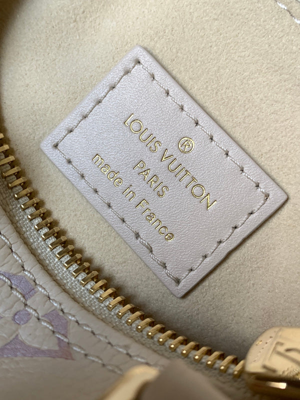 LV 25s Nano Speedy 16cm Dream Monogram Pelle di vacchetta goffrata - Light GHW