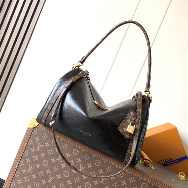 LV M26039 Express PM Handbag 26cm Black Cowhide GHW