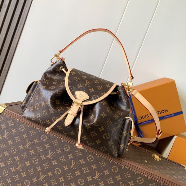 LV Odyssee MM 36cm Brown Beige Monogram Canvas & Cowhide