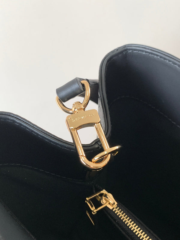 LV City Avenue PM 38.5cm Black Monogram Embossed Shadow Cowhide