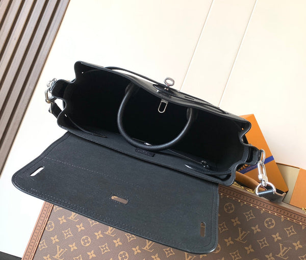 LV Steamer 30 Black Suede Leather