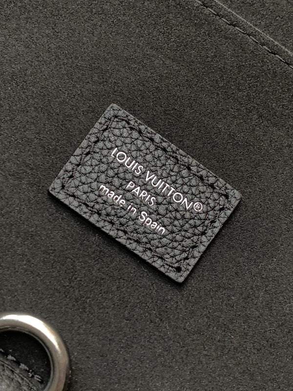 LV Steamer 30 Black Suede Leather