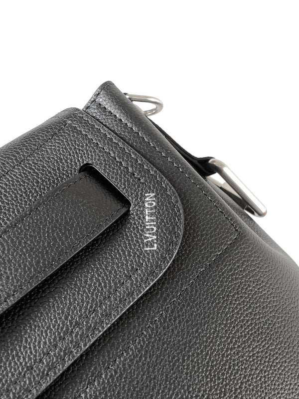 LV Steamer 30 Black Suede Leather