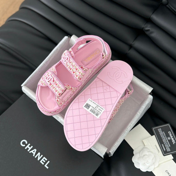Dad Sandals Sheepskin  Light Pink