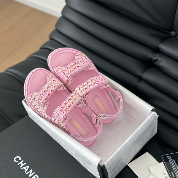 Dad Sandals Sheepskin  Light Pink
