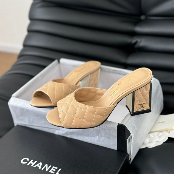 cc sandal 70 beige quilted calfskin
