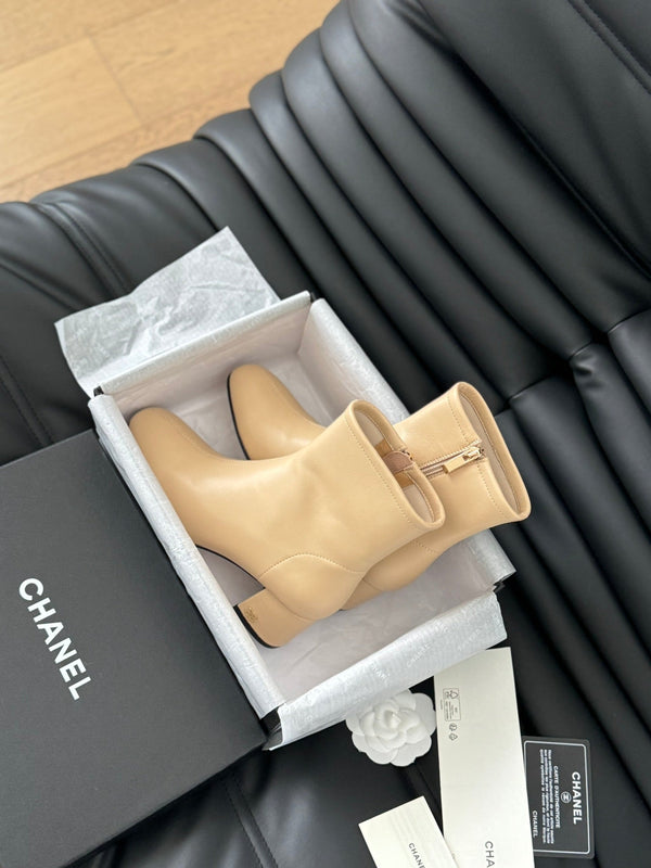 CC Ankle Boot Beige Calfskin