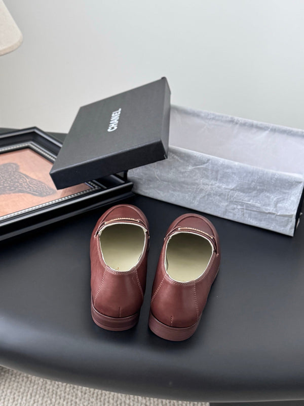 CC 25K Vintage Finition Main Loafers Reddish Brown Calfskin 458642