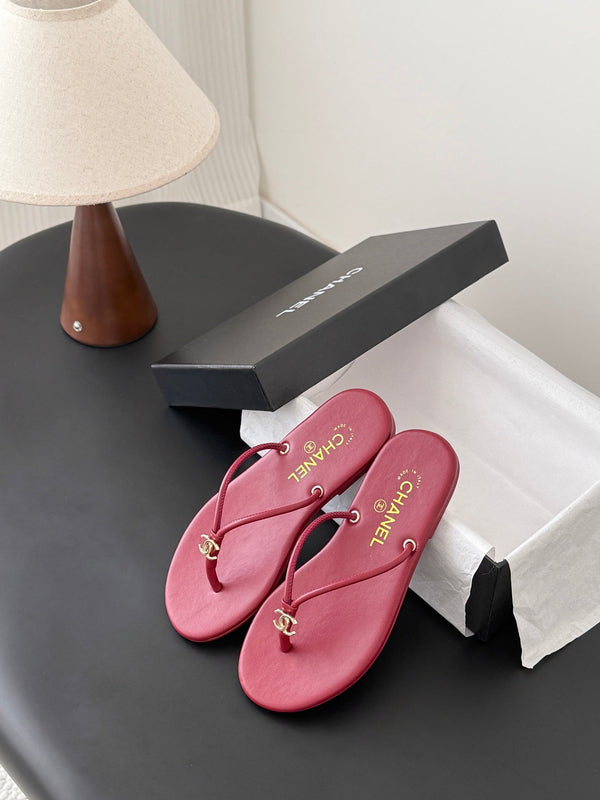 CC 2026 Thong Sandal Burgundy Calfskin 675901