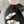 CC Half-Slippers Flat Black White Calfskin 717817