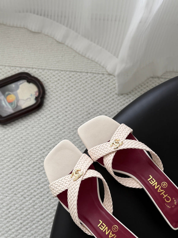 CC 26s Cross Slippers Light Pink Lambskin 914973