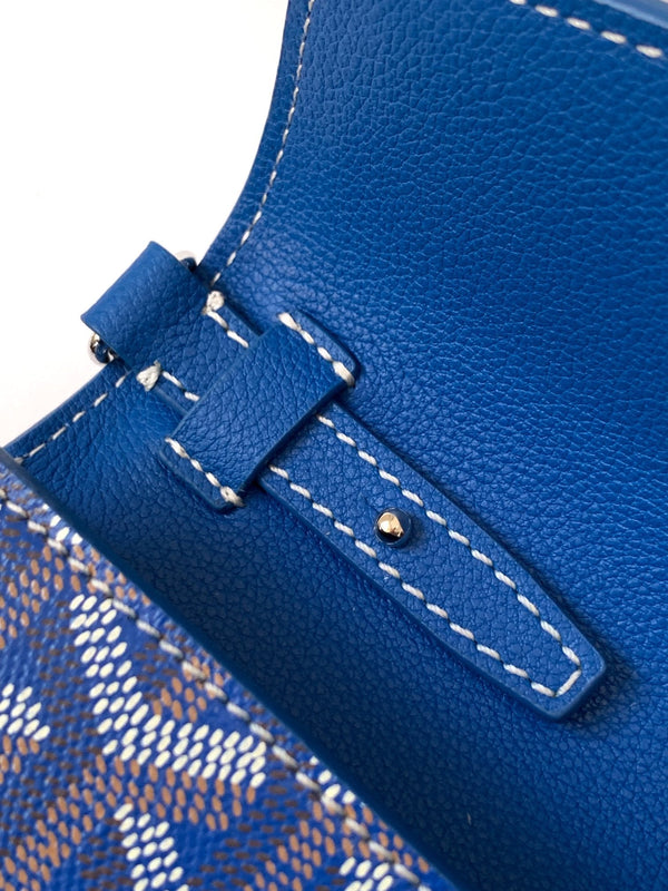 PORTAFOGLIO-BUSTA 21 IN TELA GOYARDINE BLU ZAFFIRO E PELLE DI VITELLO CHYPRE