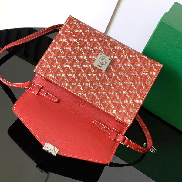 PORTAFOGLIO-BORSA 21 CHYPRE IN TELA GOYARDINE ROSSA CLASSICA E PELLE DI VITELLO