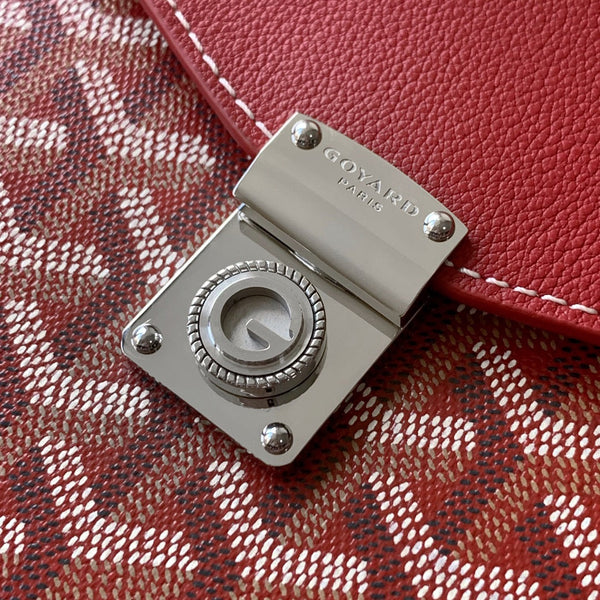 PORTAFOGLIO-BORSA 21 CHYPRE IN TELA GOYARDINE ROSSA CLASSICA E PELLE DI VITELLO