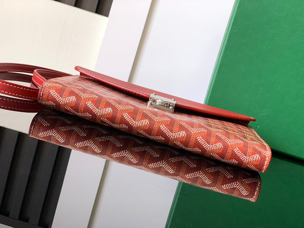 PORTAFOGLIO-BORSA 21 CHYPRE IN TELA GOYARDINE ROSSA CLASSICA E PELLE DI VITELLO