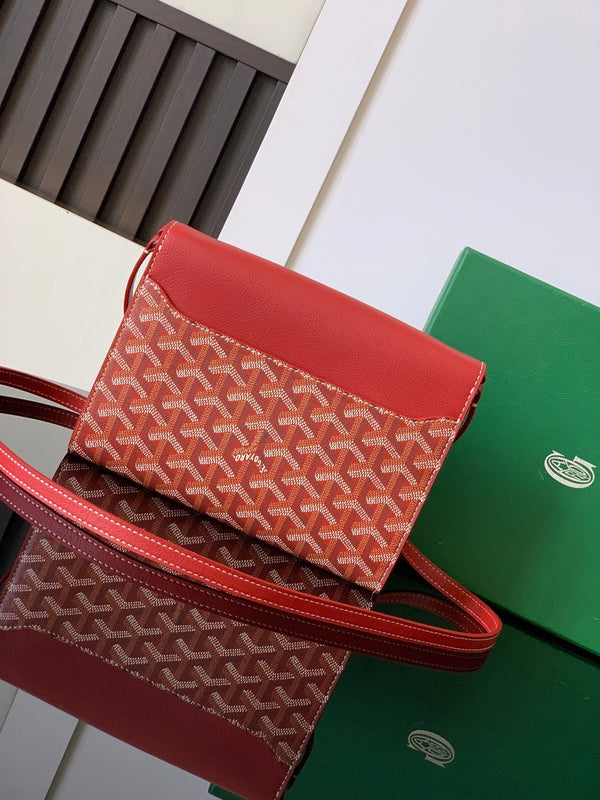PORTAFOGLIO-BORSA 21 CHYPRE IN TELA GOYARDINE ROSSA CLASSICA E PELLE DI VITELLO
