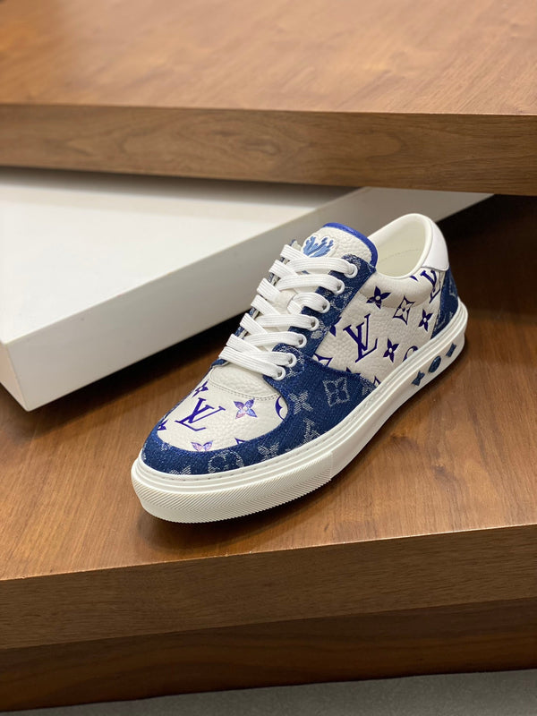LV MONOGRAM BLUE AND WHITE SNEAKERS