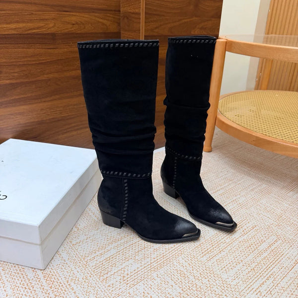 CE 26s Slouch Knee-High Boots 5cm Suede Leather 131455