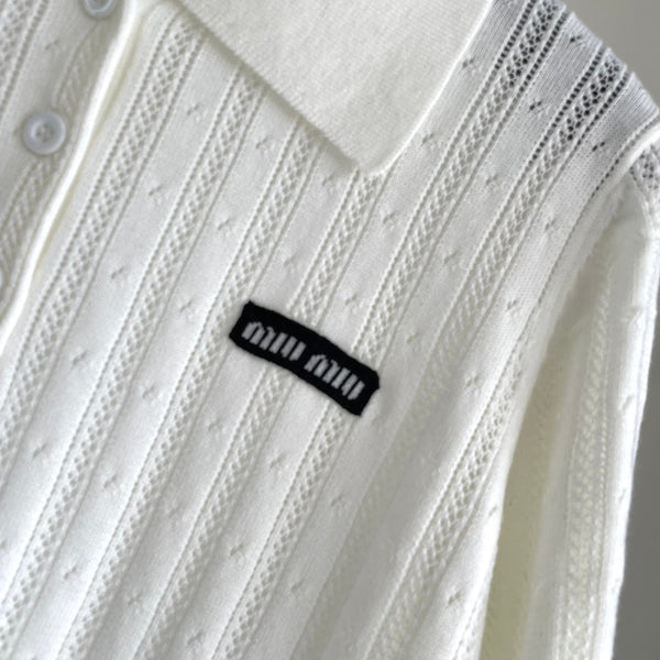 Miu 25 Polo T- Shirt White Wool 232683
