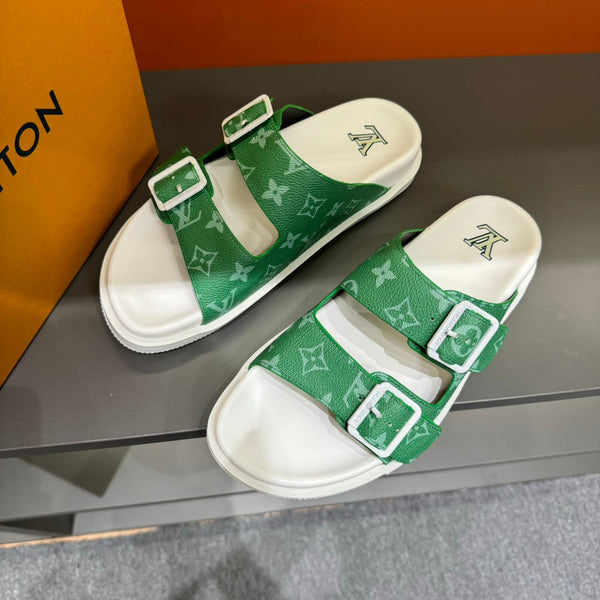 LV DAD SANDAL JADE GREEN MONOGRAM CALFSKIN