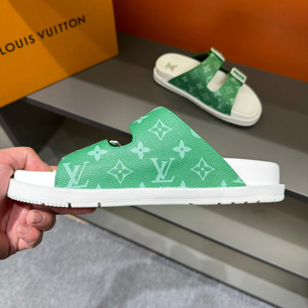 LV DAD SANDAL JADE GREEN MONOGRAM CALFSKIN
