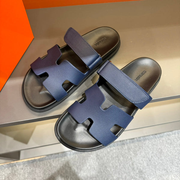 HM CHYPRE SANDAL NAVY EPSOM CALFSKIN