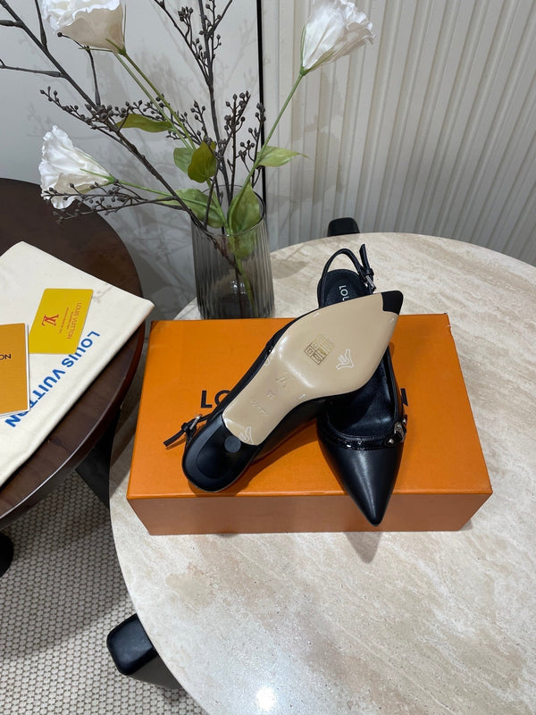SLINGBACKS ALTI 5 CM IN PELLE DI VITELLO NERA