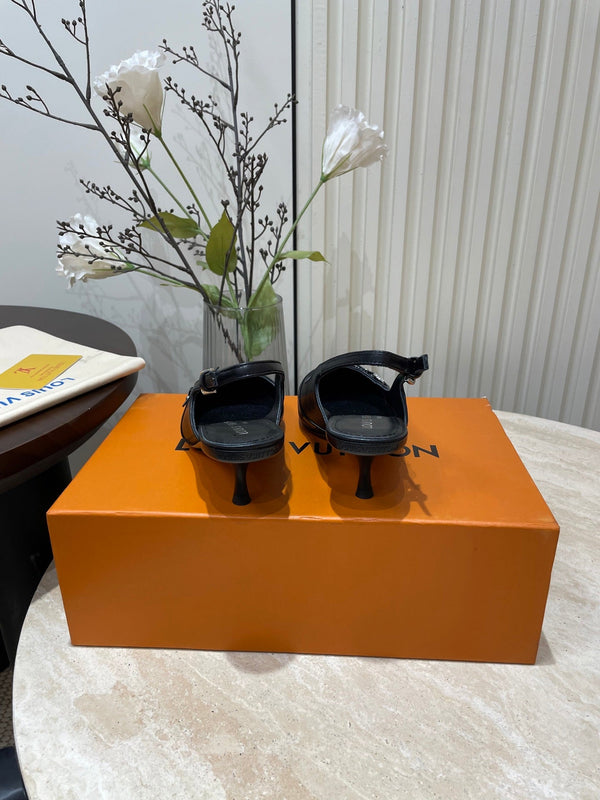 SLINGBACKS ALTI 5 CM IN PELLE DI VITELLO NERA